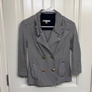 Cabi Navy‎ and White Striped Women's Jacket